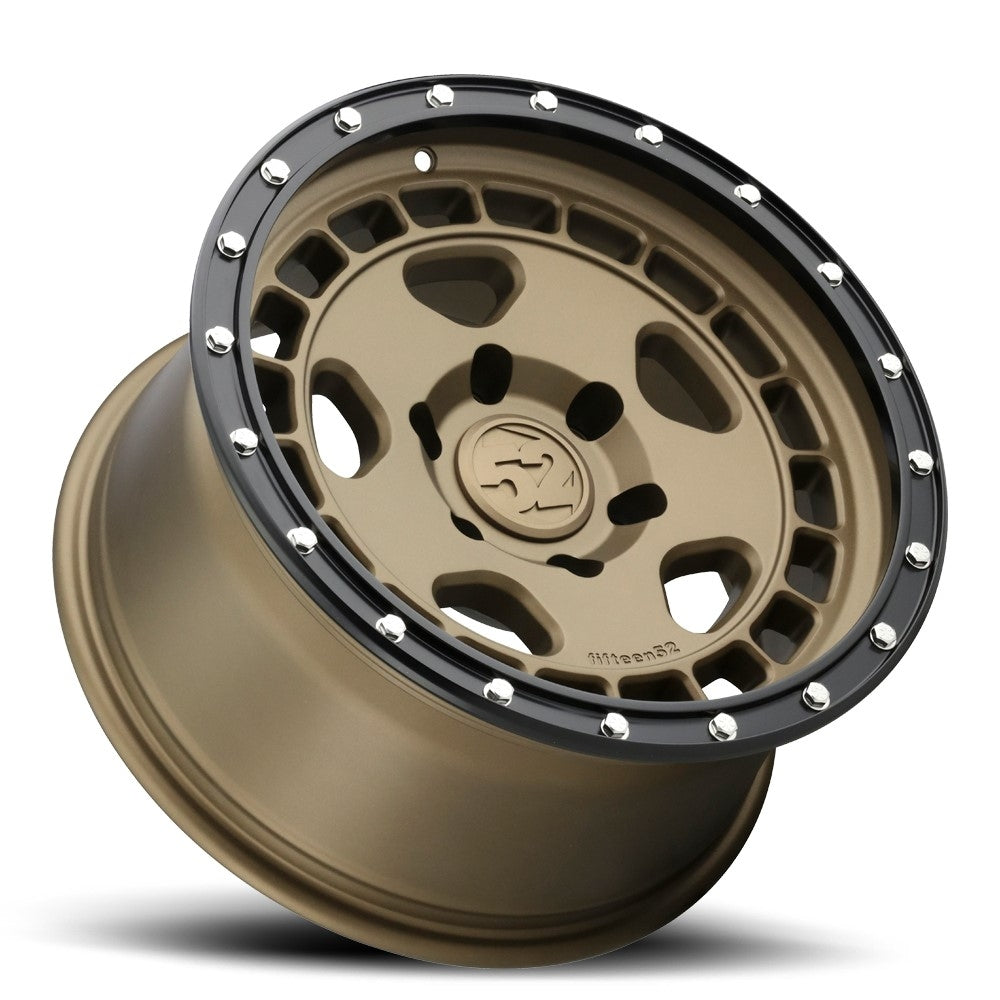17x8.5 Fifteen52 Off-Road Turbomac HD Block Bronze w/ Black Ring & Steel Hardware 5x5/127 0mm - Flex Offroad