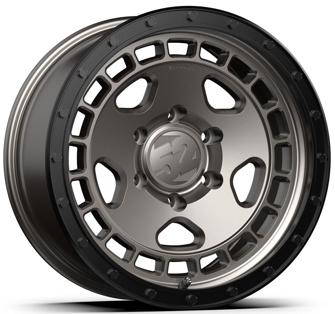 17x8.5 Fifteen52 Off-Road Turbomac HD Magnesium Grey w/ Black Ring & Steel Hardware 5x5/127 0mm - Flex Offroad