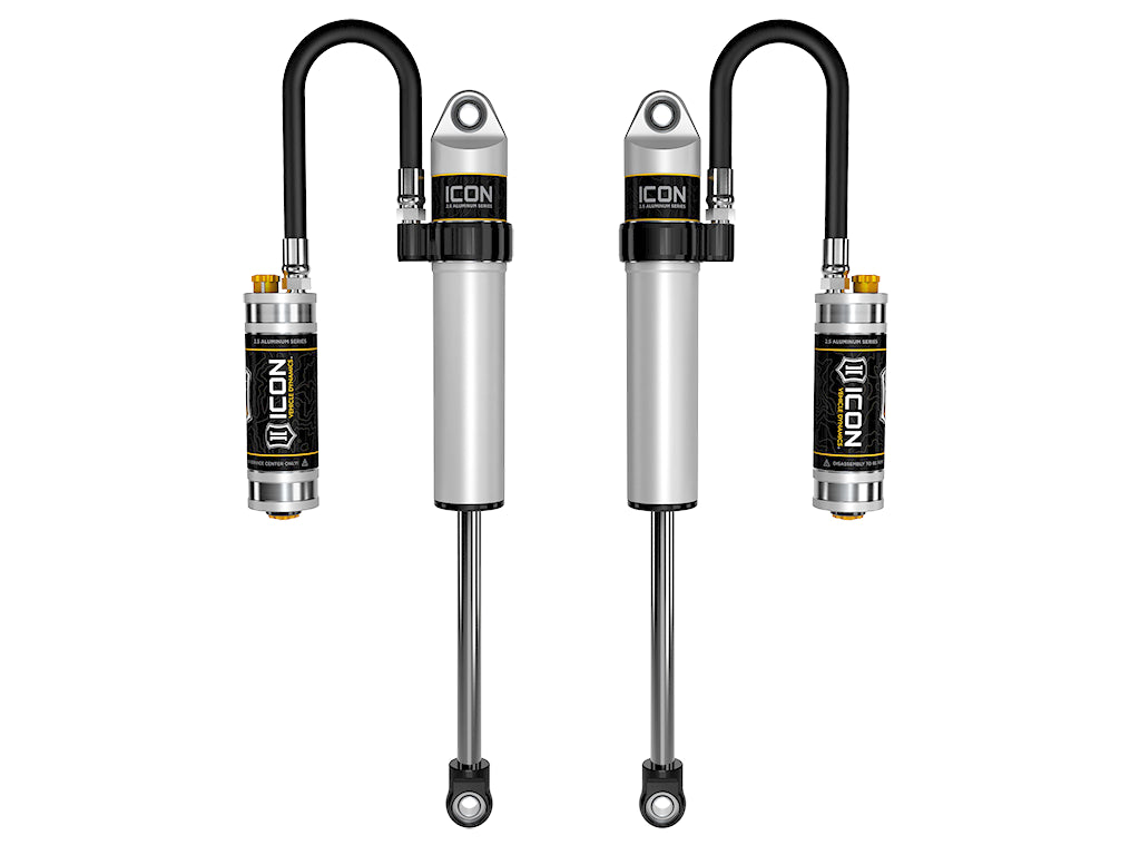 ICON 2003-2024 Toyota 4Runner/2005-2023 Toyota Tacoma/2007-2014 Toyota FJ Cruiser, Front, 2.5 VS Long Travel Remote Reservoir w/ CDCV, Secondary Shocks, Pair 59703cp-cb