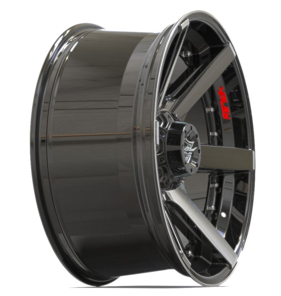 (Clearance - No Returns) 22x12 4Play Off-Road 4P60 Brushed Black (* May Require Trimming) 8x170 -44mm