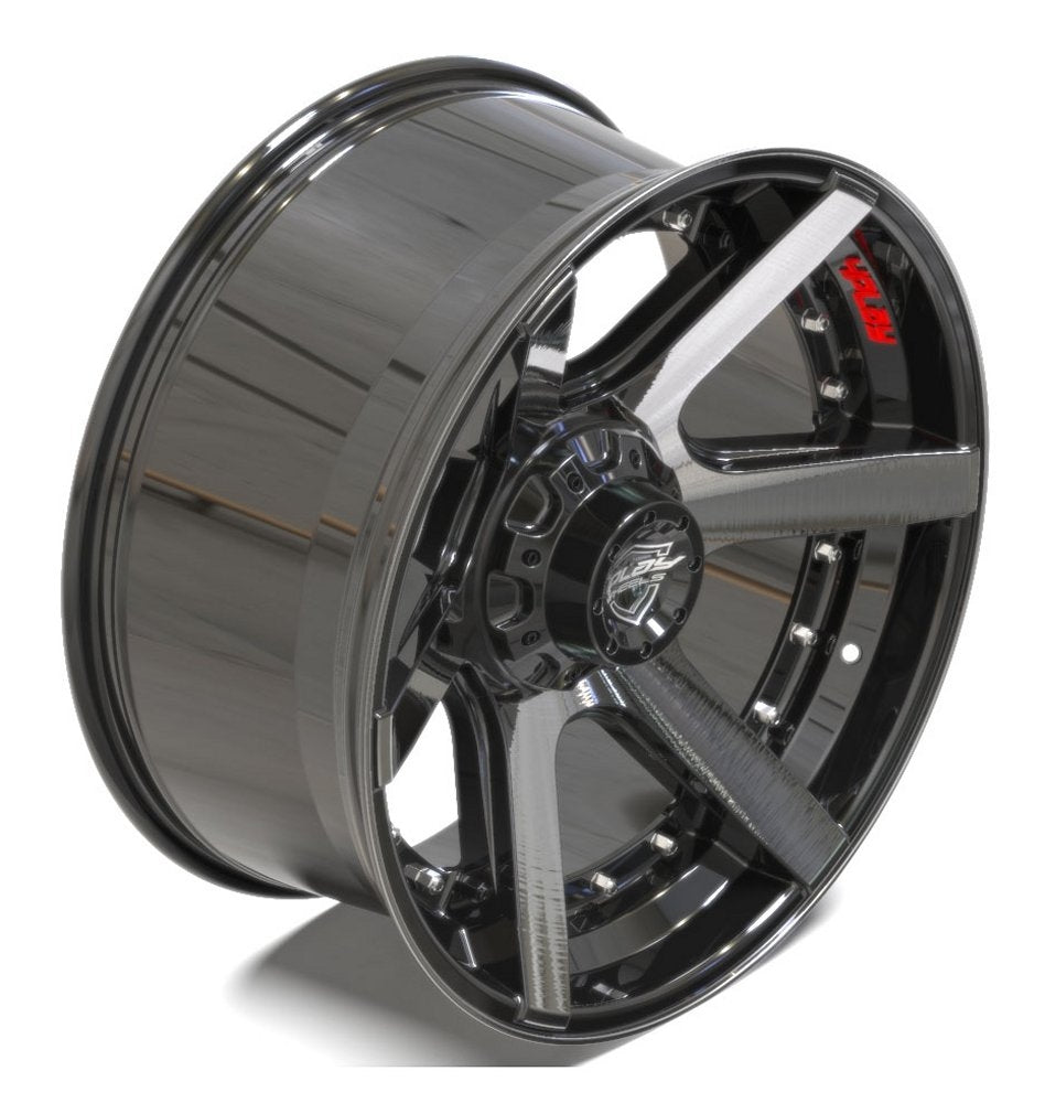 (Clearance - No Returns) 22x12 4Play Off-Road 4P60 Brushed Black (* May Require Trimming) 8x170 -44mm