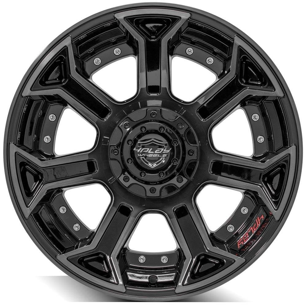 (Clearance - No Returns) 22x12 4Play Off-Road 4P70 Brushed Black (* May Require Trimming) 5x5.5/139.7 5x5/127 -44mm - Flex Offroad