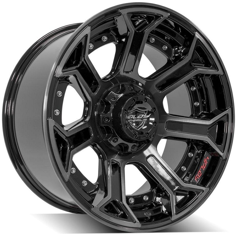 (Clearance - No Returns) 22x10 4Play Off-Road 4P70 Brushed Black 5x5.5/139.7 5x5/127 -24mm - Flex Offroad