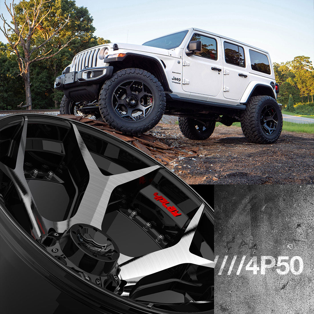 (Clearance - No Returns) 22x10 4Play Off-Road 4P50 Brushed Black 8x170 -24mm - Flex Offroad