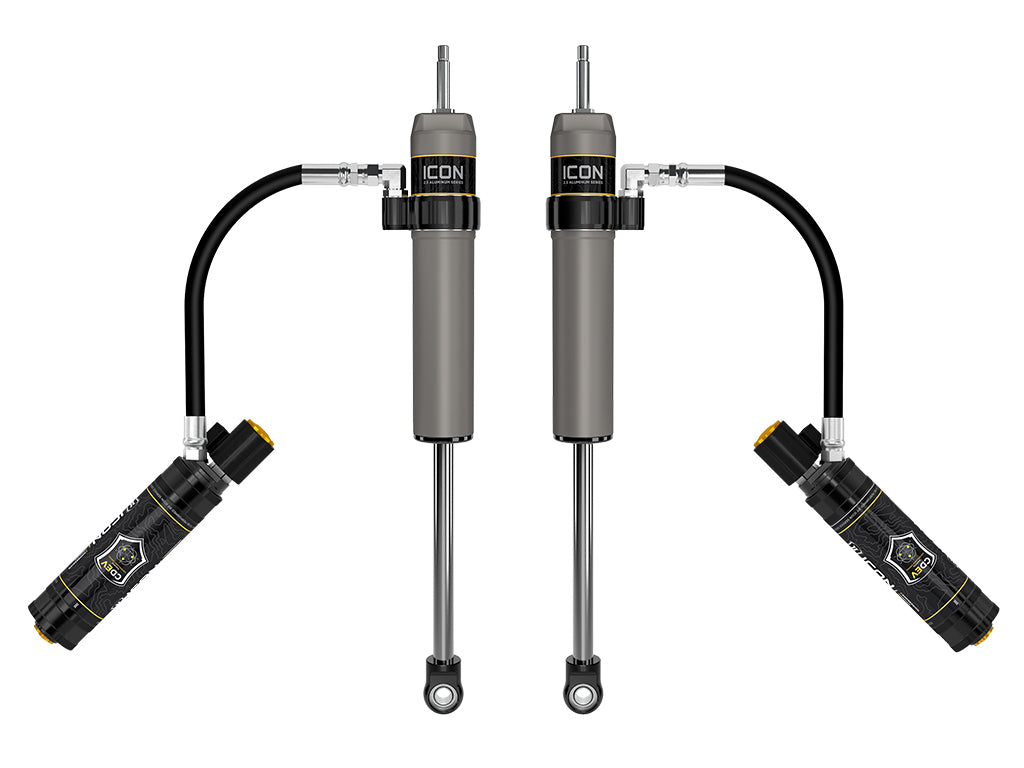 ICON 2022-2024 Toyota Tundra, 3-3.5" Lift, Rear, V.S. 2.5 Aluminum Series Shock Absorbers, Remote Reservoir w/ CDEV, Pair 57841ep
