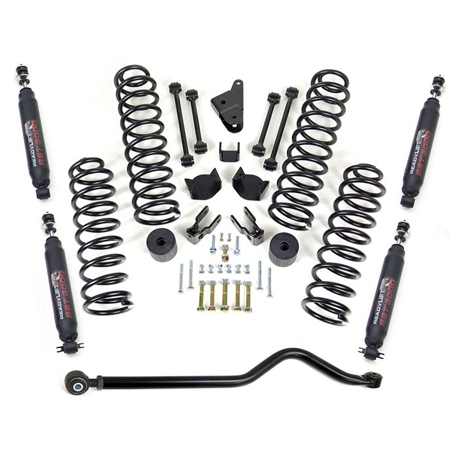 ReadyLIFT 4" Coil Spring Lift Kit w/ Adjustable Track Bar &amp; SST3000 Shocks 2007-2018 Jeep JK Wrangler 4WD 69-6403 - Flex Offroad