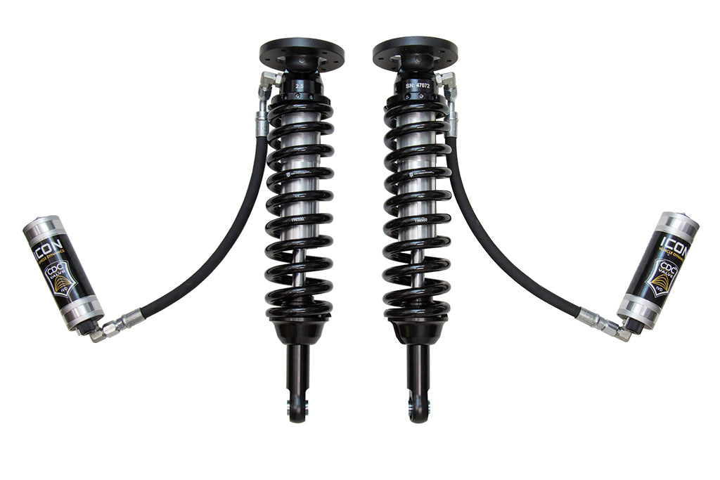 ICON 2009-2013 Ford F-150 4WD, 1.75-2.63" Lift, Front, V.S. 2.5 Series Coilover Kit, Remote Reservoir w/ CDCV 91800c