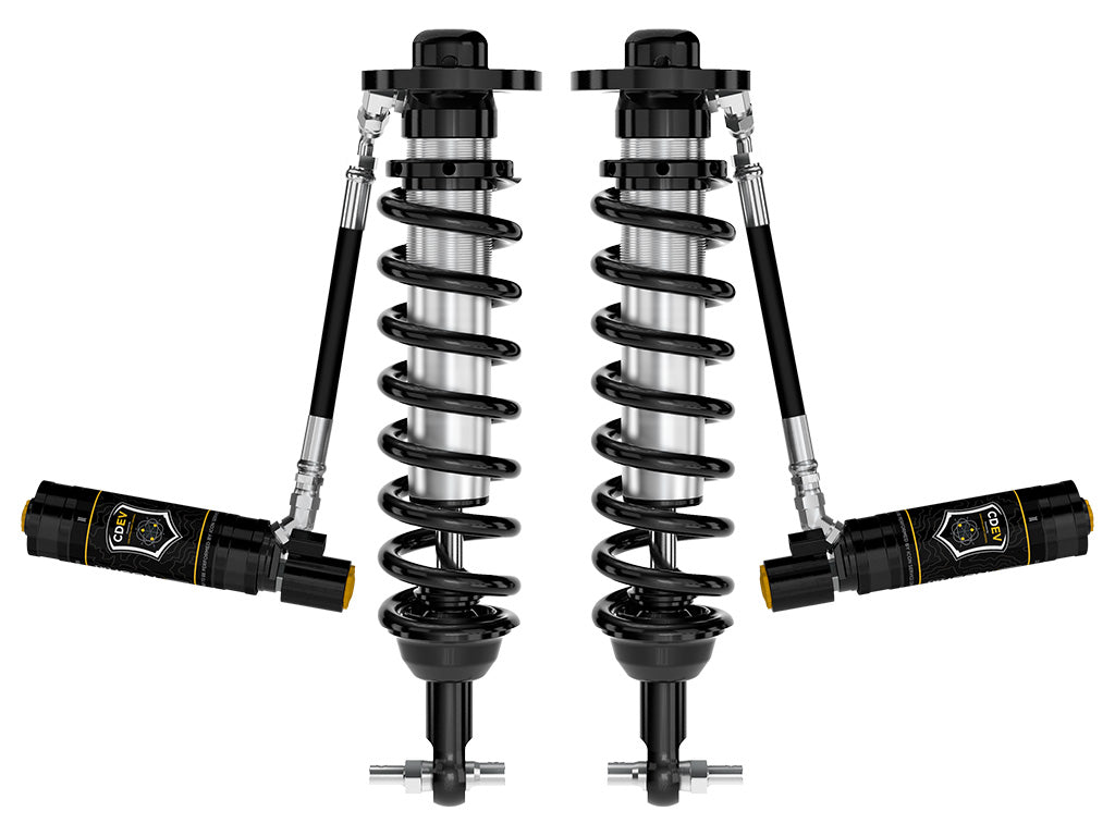 ICON 2021-2024 Ford F-150 4WD, 0-2.75" Lift, Front, V.S. 2.5 Series Coilovers, Remote Reservoir w/ CDEV, Pair 91823E