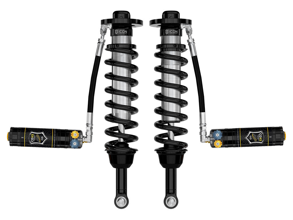 ICON 2021-2024 Ford F-150 4WD, 2.75-3.5" Lift, Front, V.S. 2.5 Series Coilover Kit, Remote Reservoir w/ CDXS, Pair 91825x