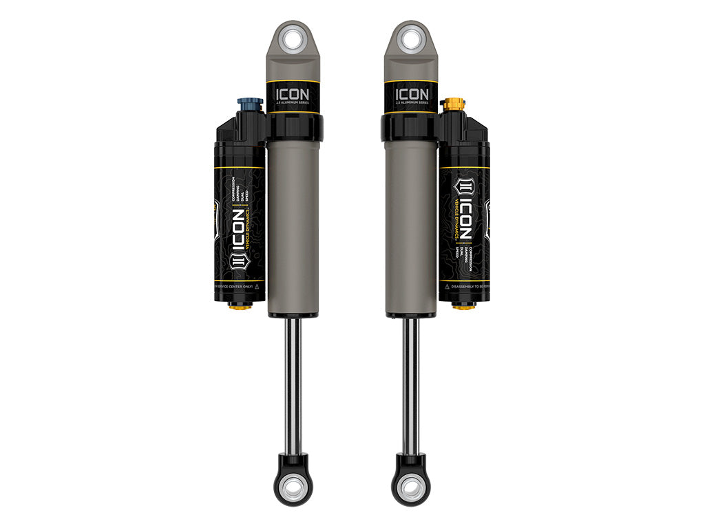ICON 2009-2024 Ford F-150/2004-2008 Ford F-150 4WD, 0-1" Lift, Rear, V.S. 2.5 Aluminum Series Shock Absorbers, Piggyback Reservoir w/ CDXS, Pair 97720xp