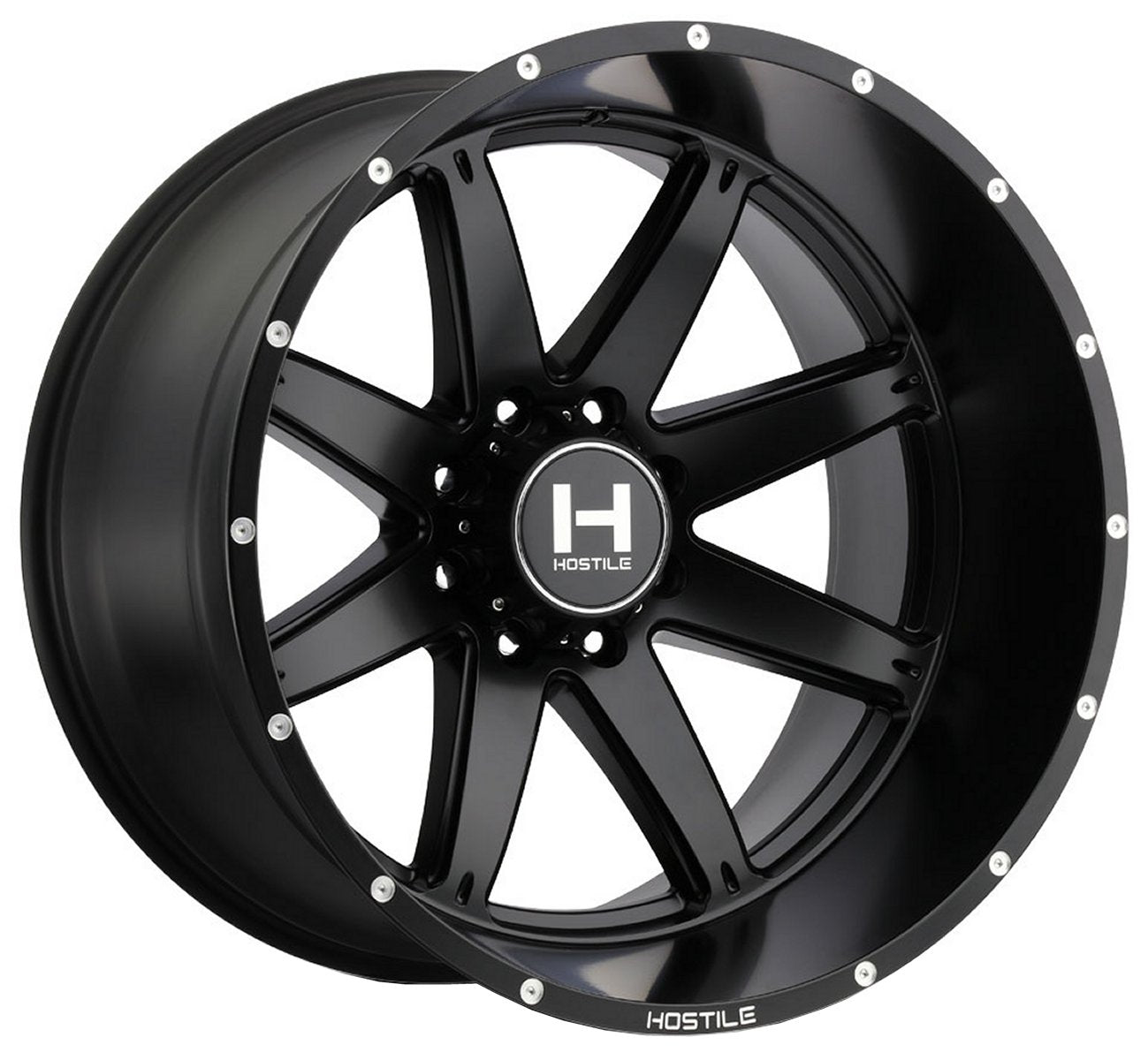 24x14 Hostile H109 Alpha Asphalt (8 Lug) (* May Require Trimming) 8x180 -76mm