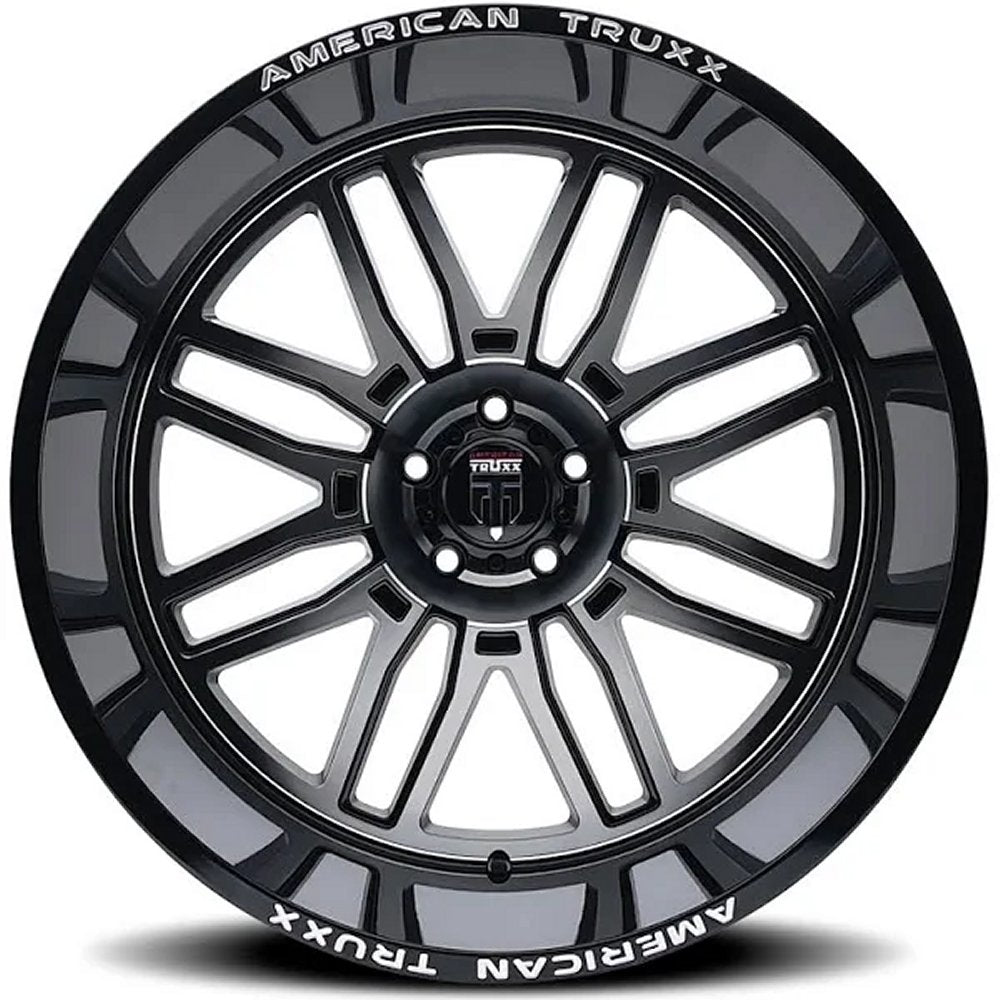 24x14 American Truxx AT1915 Restless Gloss Black Machined (* May Require Trimming) 6x5.5/139.7 -76mm - Flex Offroad