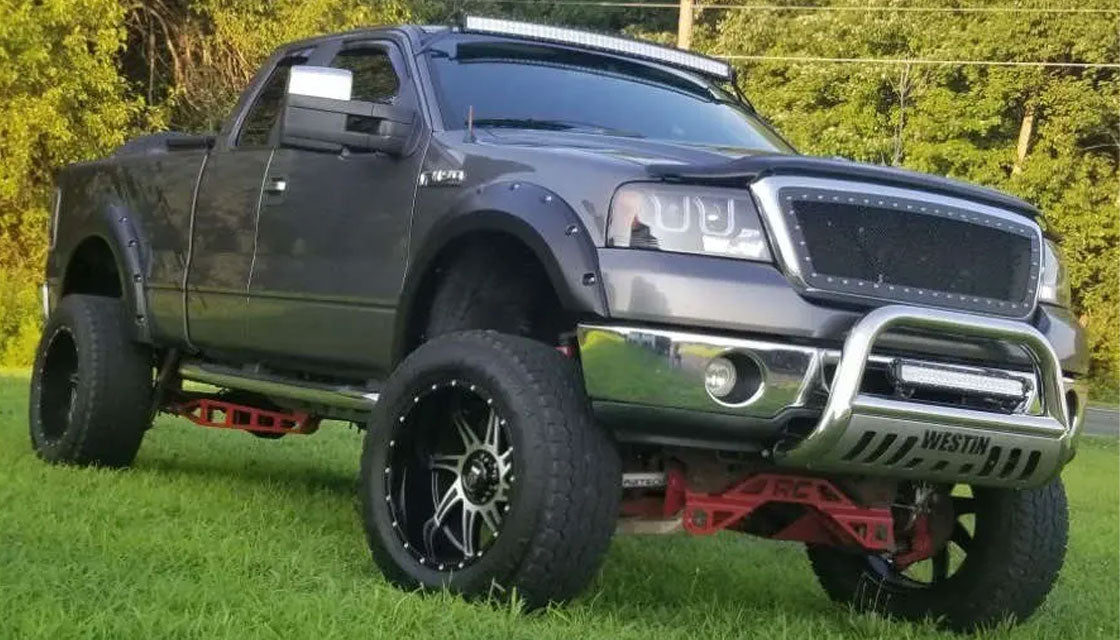 (Clearance - No Returns) 24x14 American Truxx AT162 Vortex Gloss Black Machined (* May Require Trimming) 6x135 -76mm - Flex Offroad