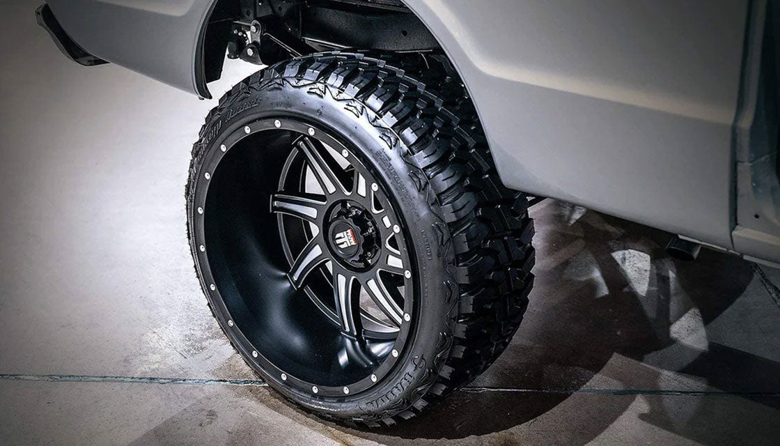 (Clearance - No Returns) 24x14 American Truxx AT162 Vortex Gloss Black Milled (* May Require Trimming) 8x180 -76mm - Flex Offroad