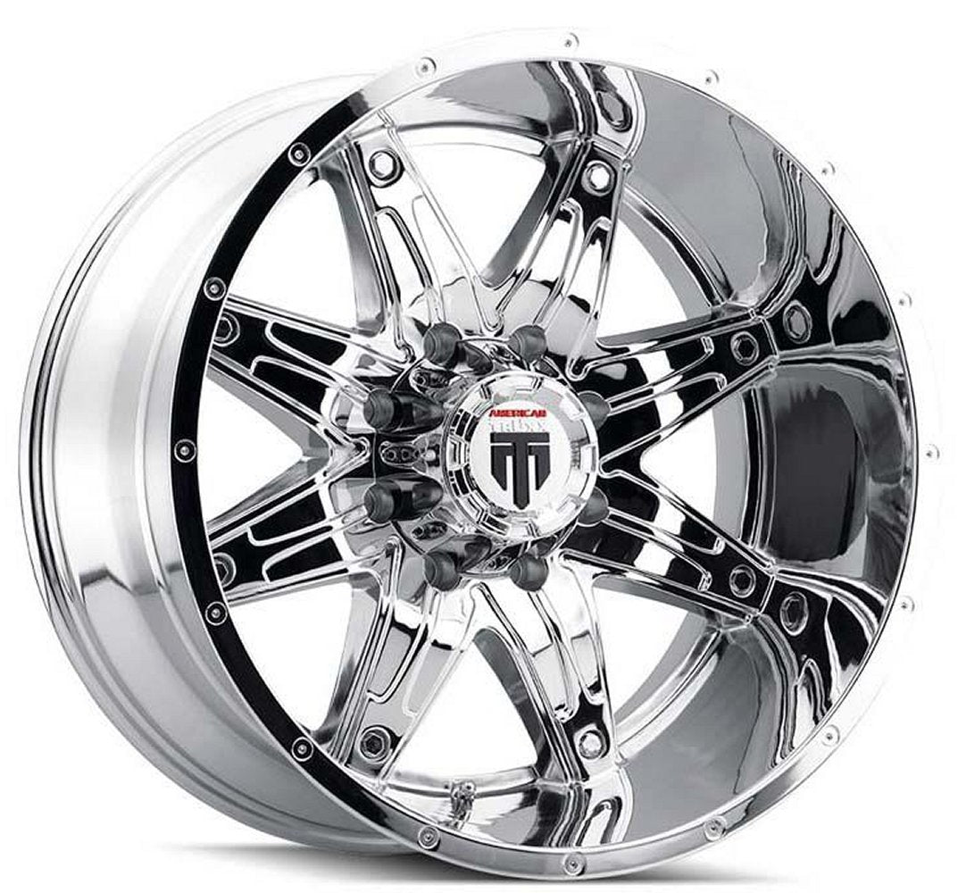 (Clearance - No Returns) 22x12 American Truxx AT185 Lonestar Chrome (* May Require Trimming) 5x5/127 -44mm - Flex Offroad
