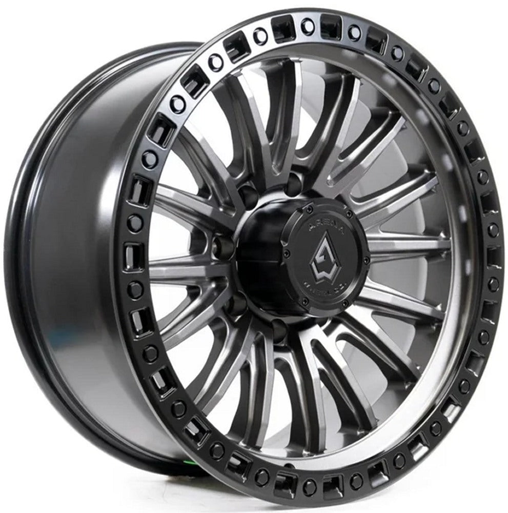 (Special Pricing) 20x9 Arena A103 Mission Satin Gunmetal w/ Satin Black Lip (8-Lug) 8x170 0mm