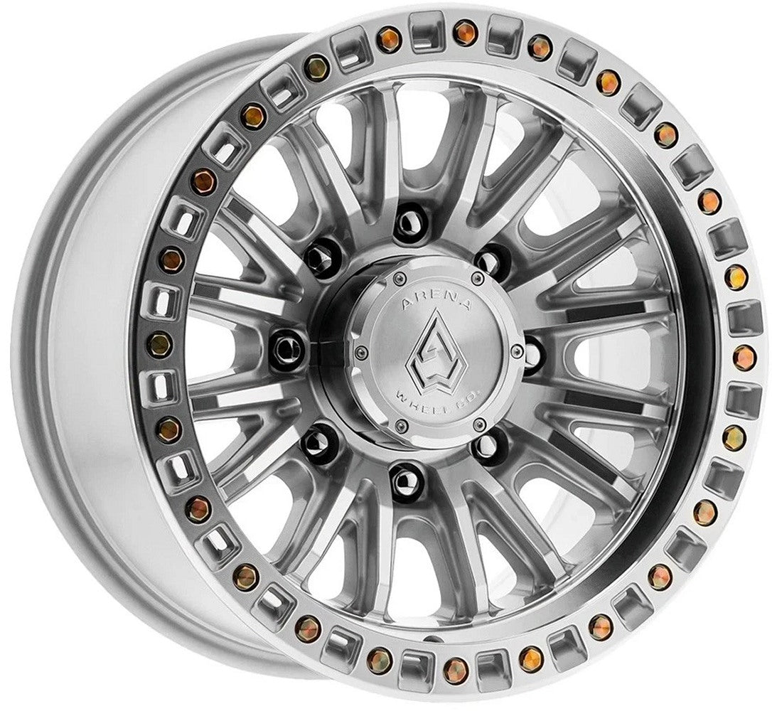 20x9 Arena A103 Mission Gloss Silver Machined (8-Lug) 8x180 20mm