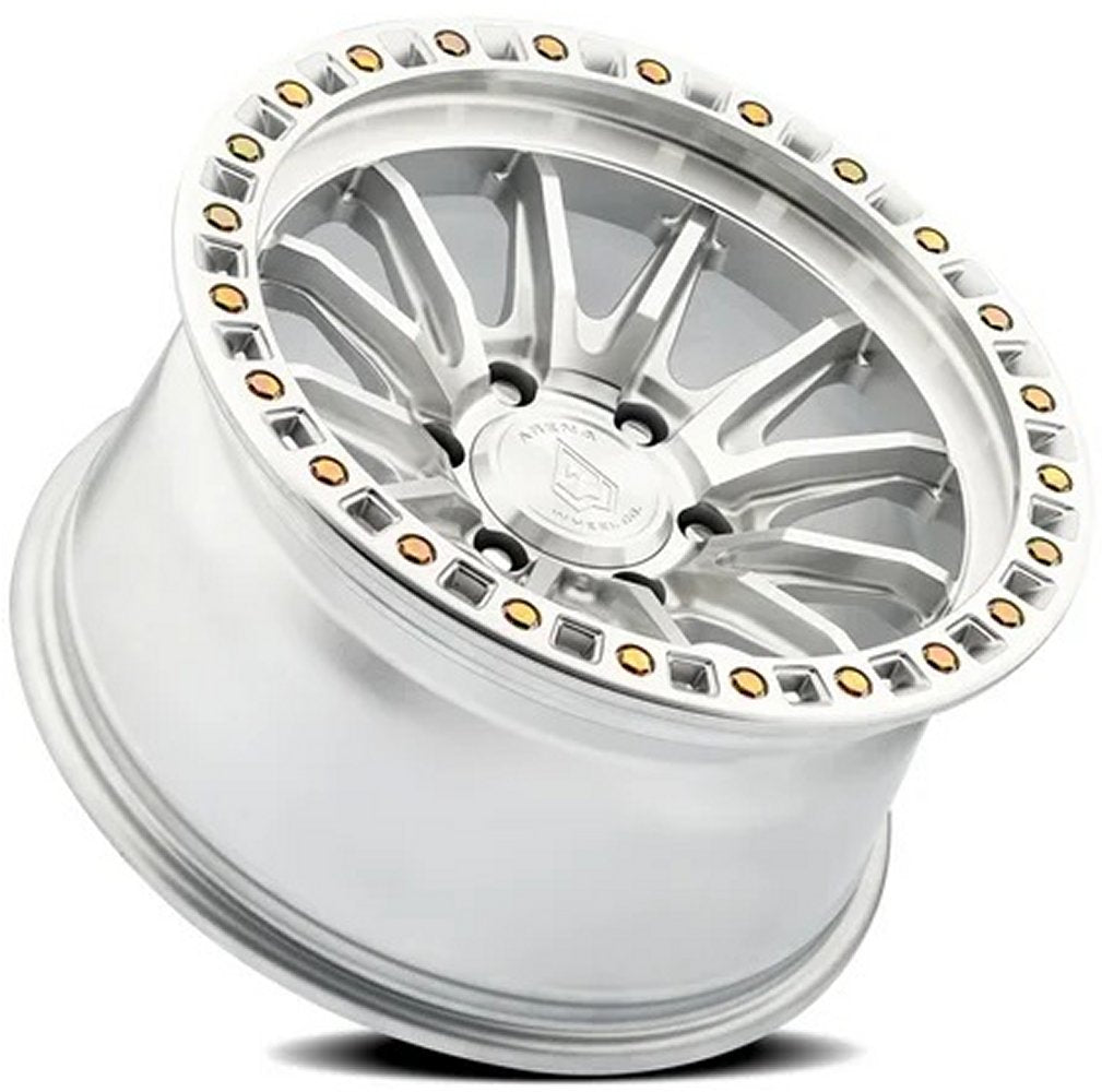 20x9 Arena A103 Mission Gloss Silver Machined 8x6.5/165 20mm