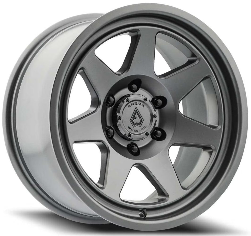 (Clearance - No Returns) 17x8.5 Arena A104 Ridge Satin Gunmetal 6x135 0mm