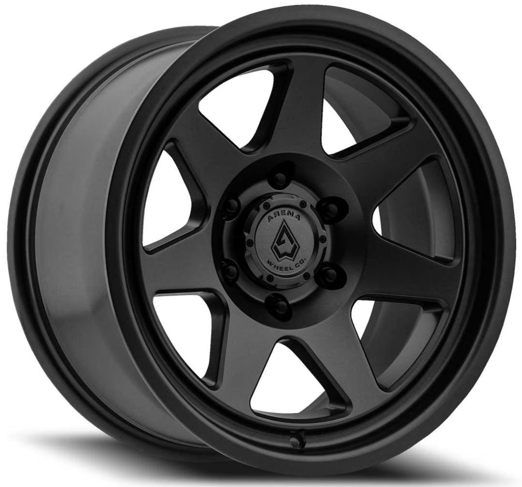 (Clearance - No Returns) 17x8.5 Arena A104 Ridge Satin Black 6x135 0mm