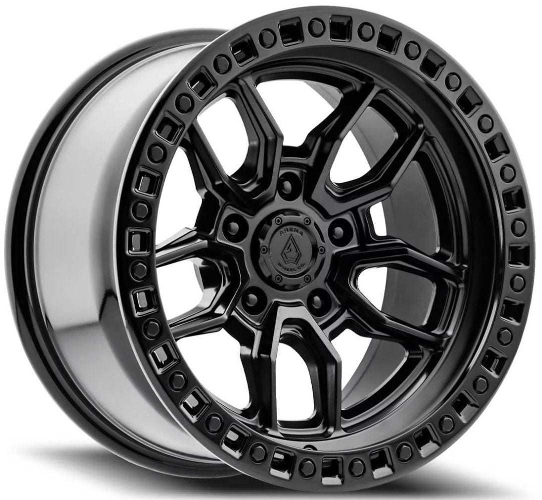 17x9 Arena A109 Hustle Satin Black w/ Gloss Black Lip 5x5/127 -12mm