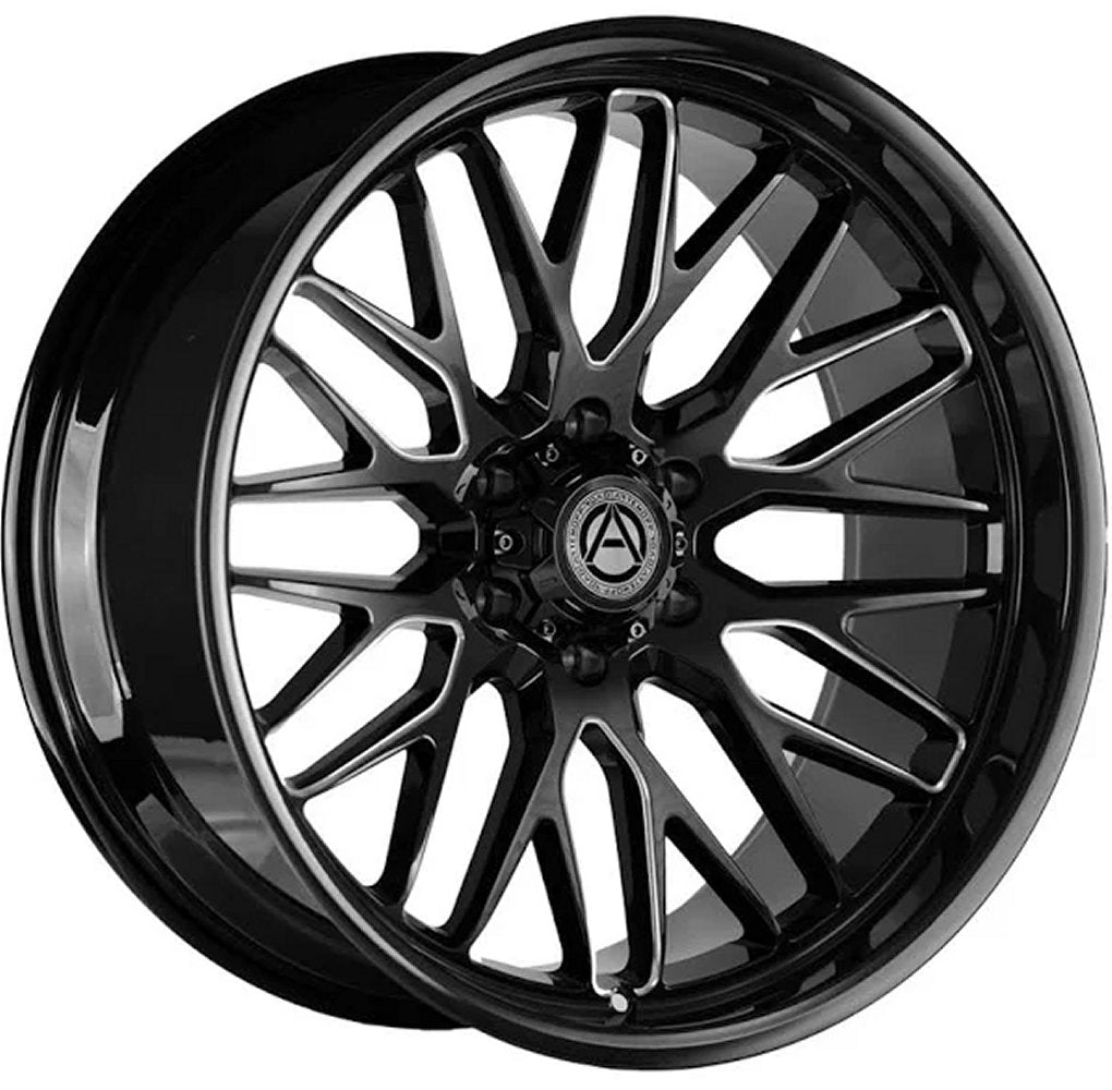 26X14 Artem Off-Road A206 Novus Gloss Black Milled (Flow Formed) (* May Require Trimming) 8x6.5/165 -76mm - Flex Offroad
