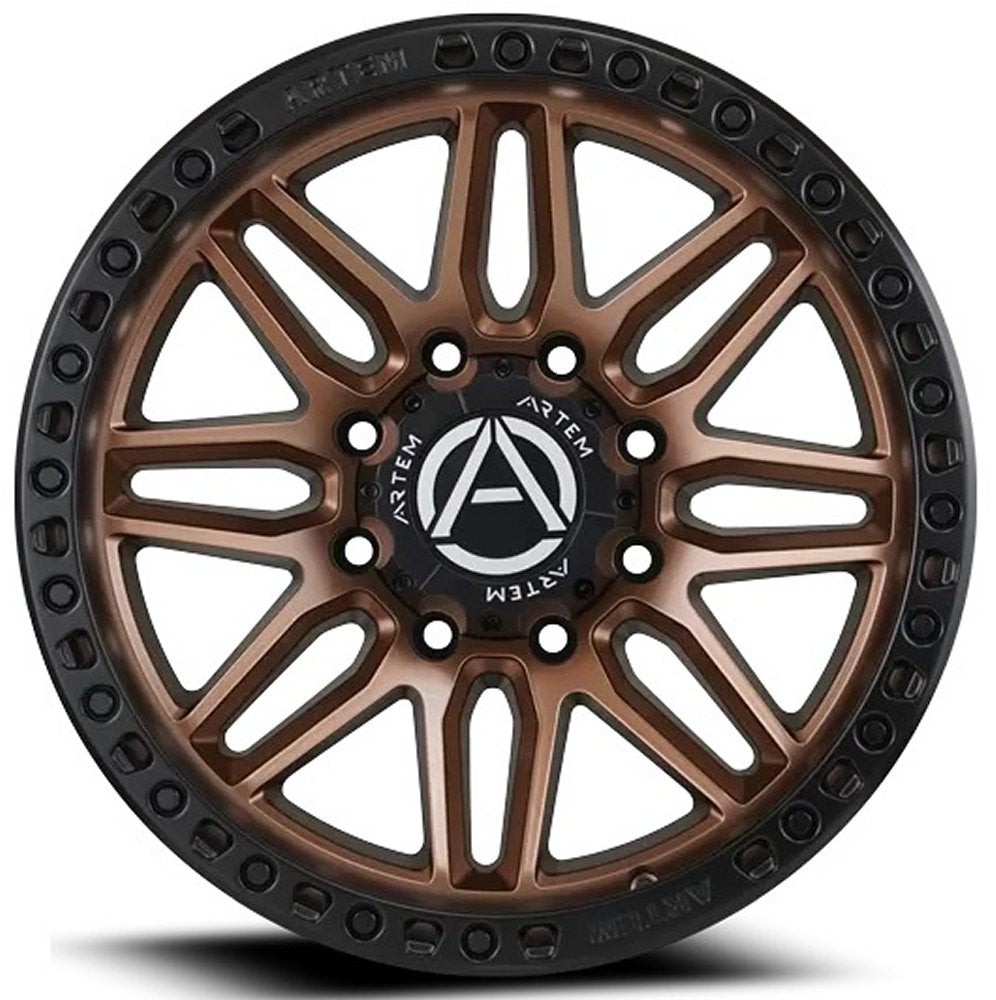 17X9 Artem Off-Road AB1 Grimlock Satin Bronze w/ Satin Black Lip (Flow Formed) 6x5.5/139.7 12mm
