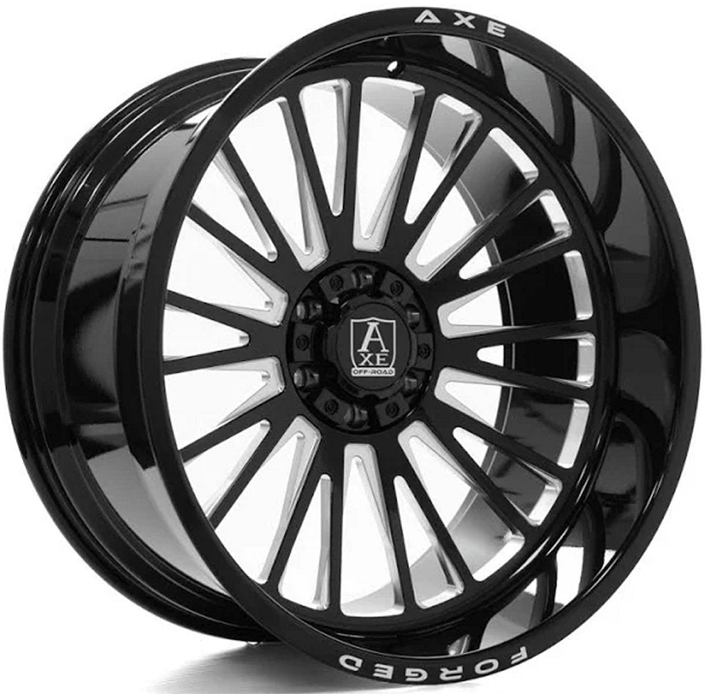26x14 AXE Offroad AF7 Forged Gloss Black Milled (Full Forged) (* May Require Trimming) 8x170 -76mm - Flex Offroad