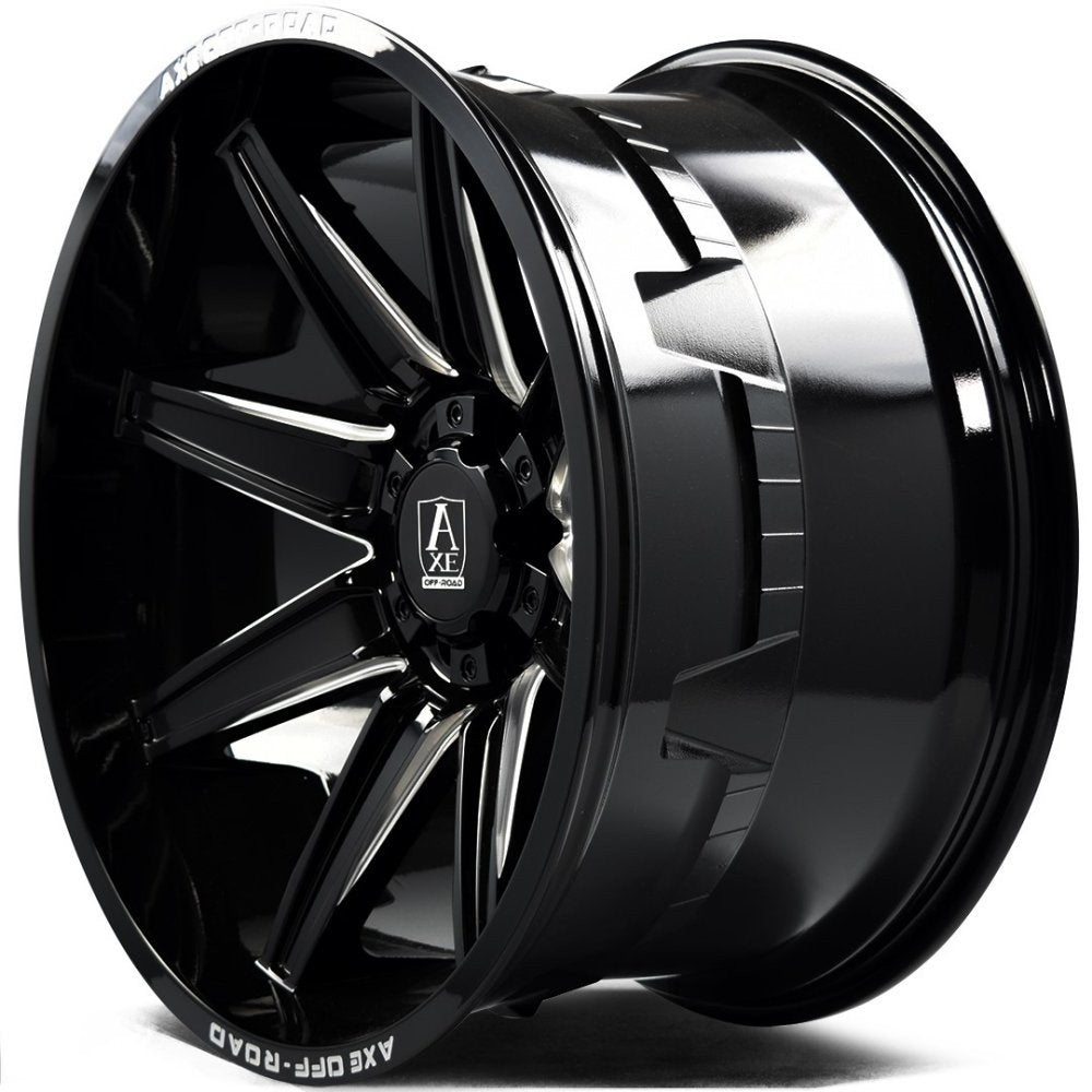 26x14 AXE Offroad Artemis Gloss Black Milled (* May Require Trimming) 8x6.5/165 -76mm - Flex Offroad