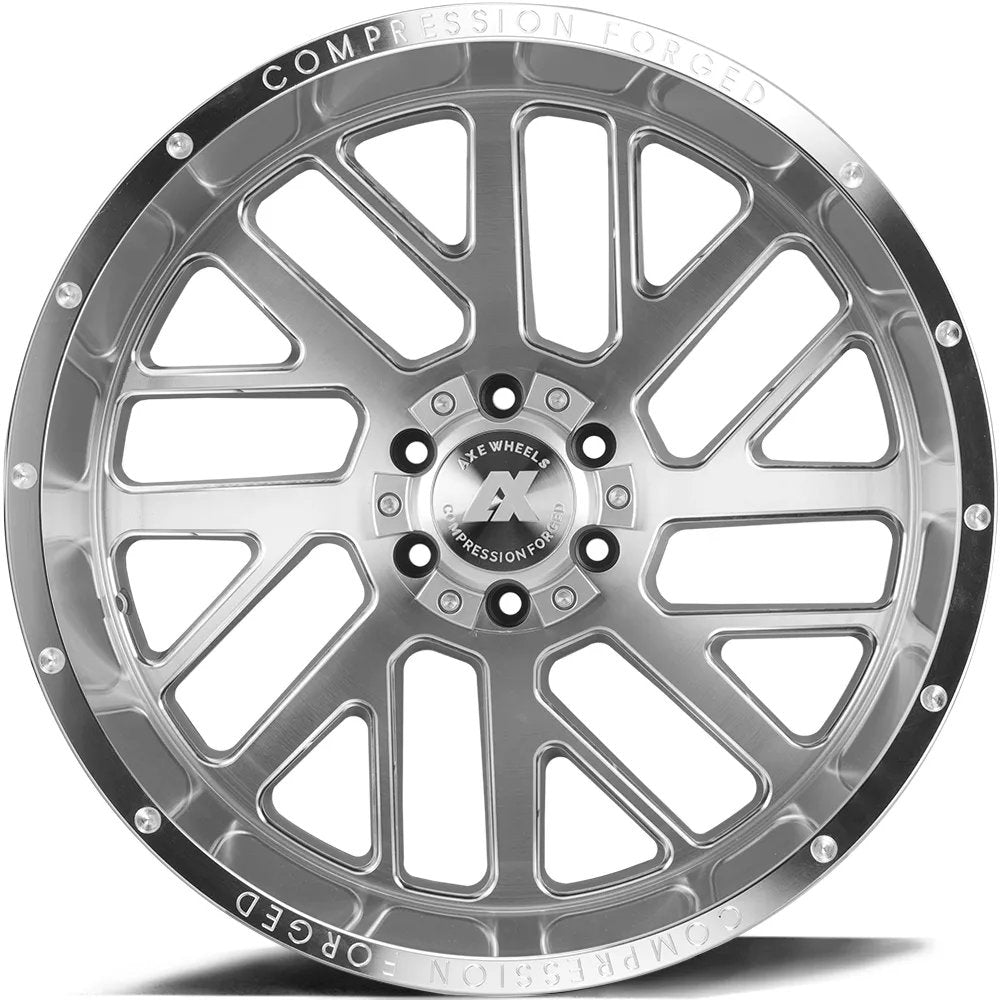22x12 AXE Offroad AX2.1 Silver Brushed Milled w/ Mirror Lip (Compression Forged) (* May Require Trimming) 6x135 -44mm - Flex Offroad