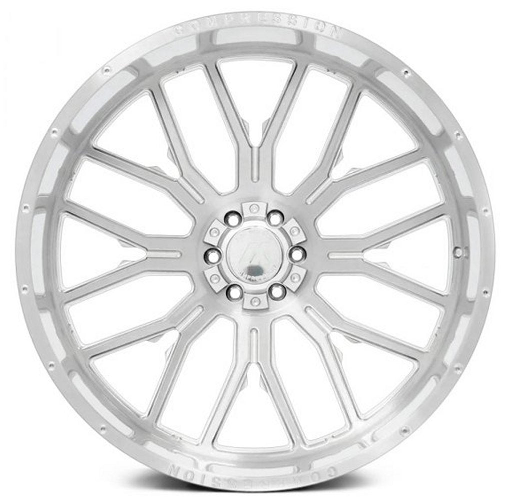 26x14 AXE Offroad AX6.1-R Silver Brushed Milled w/ Mirror Lip (Compression Forged) (* May Require Trimming) 5x5/127 5x5.5/139.7 -76mm - Flex Offroad