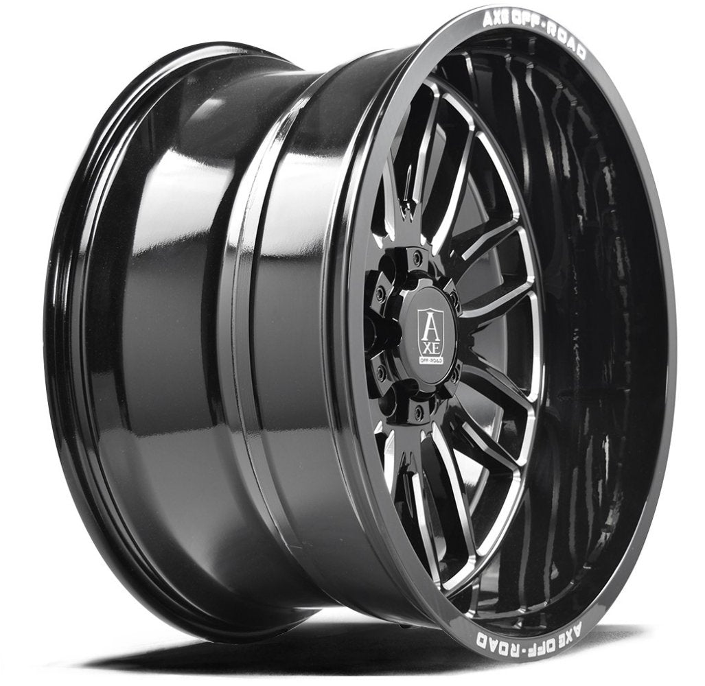 20x9.5 AXE Offroad Hades Gloss Black Milled 5x5/127 5x5.5/139.7 15mm - Flex Offroad