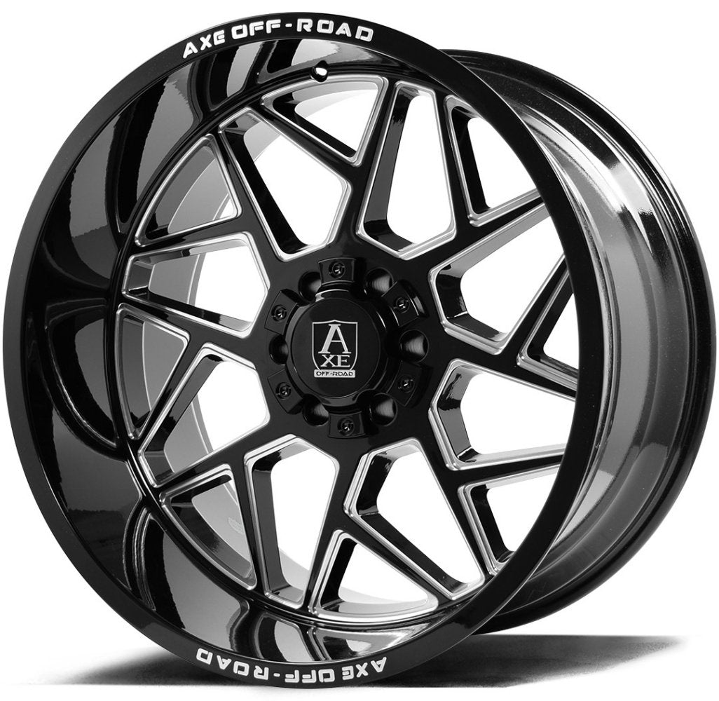 26x12 AXE Offroad Nemesis Gloss Black Double Milled (* May Require Trimming) 8x180 -44mm - Flex Offroad