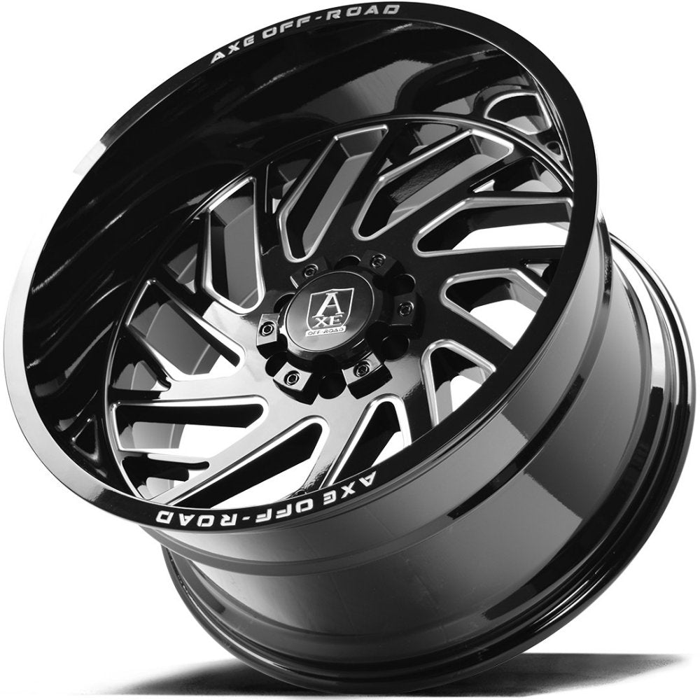 22x12 AXE Offroad Zeus Gloss Black Milled (* May Require Trimming) 8x6.5/165 -44mm - Flex Offroad