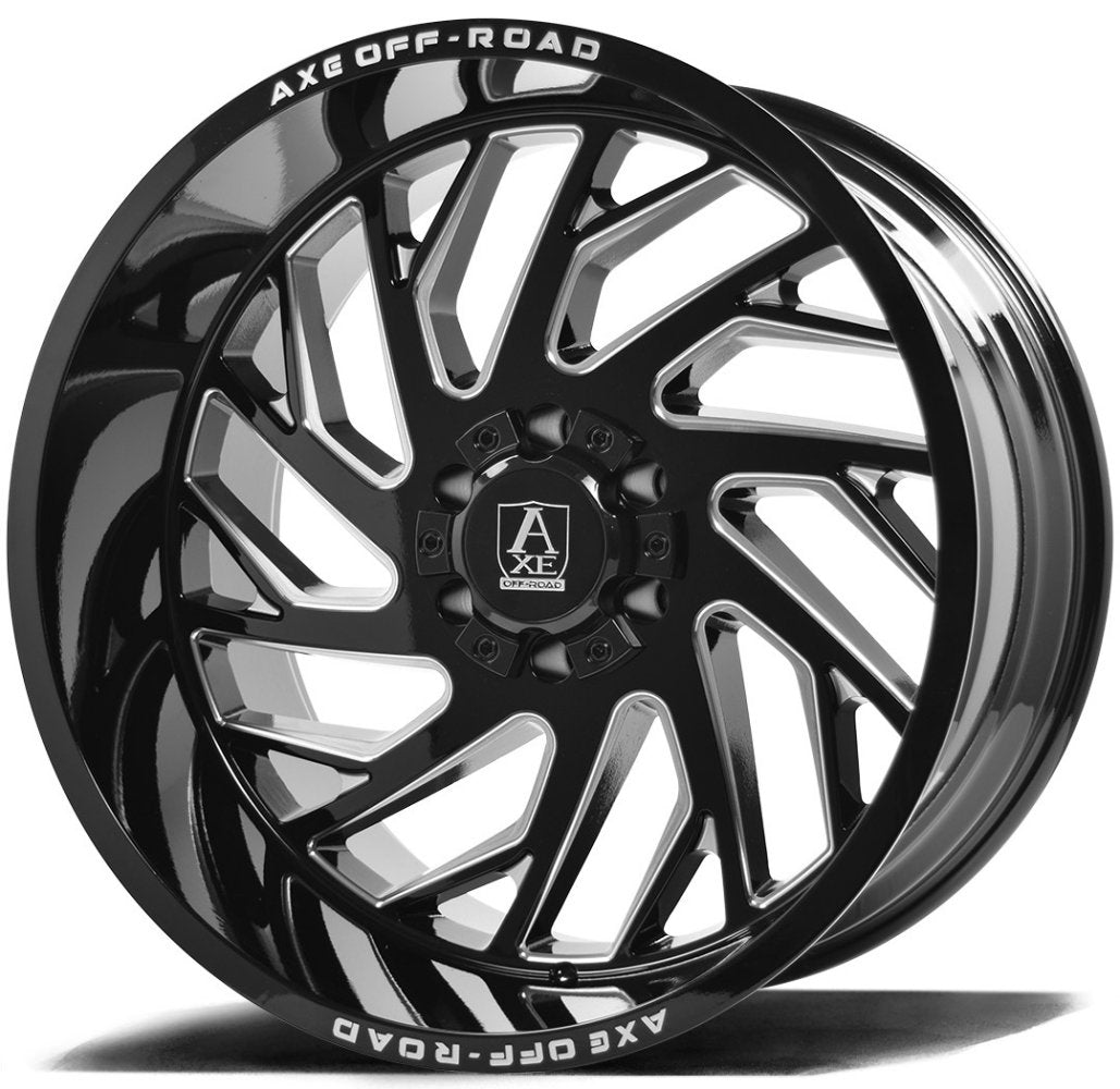 20x10 AXE Offroad Zeus Gloss Black Milled 8x6.5/165 -19mm - Flex Offroad