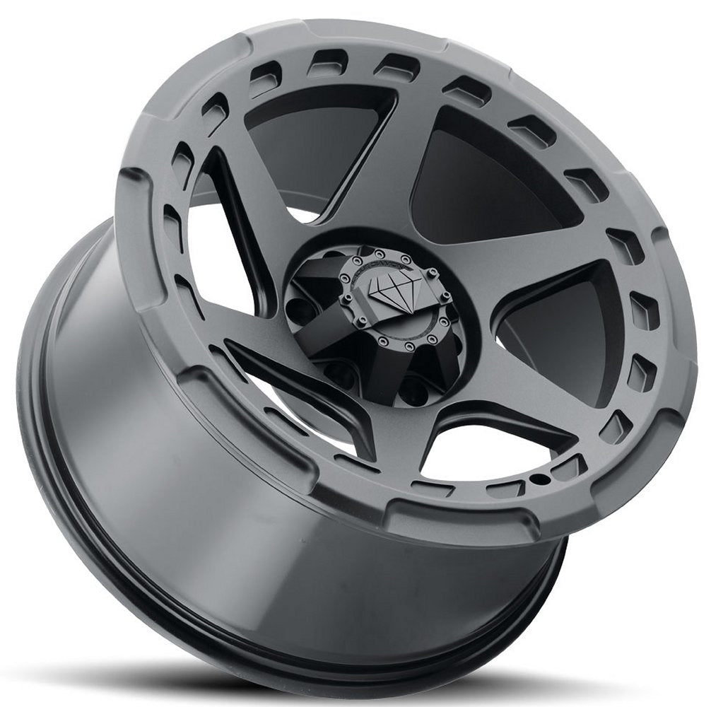 18x9 Blaque Diamond Off-Road BD-O728 Matte Textured Black (Flow Forged) 5x5/127 5x5.5/139.7 1mm - Flex Offroad