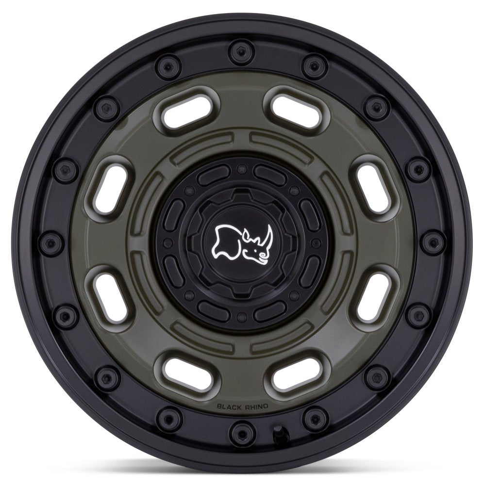 20x10 Black Rhino Atlas Olive Drab Green w/ Black Lip 6x135 6x5.5/139.7 -18mm - Flex Offroad