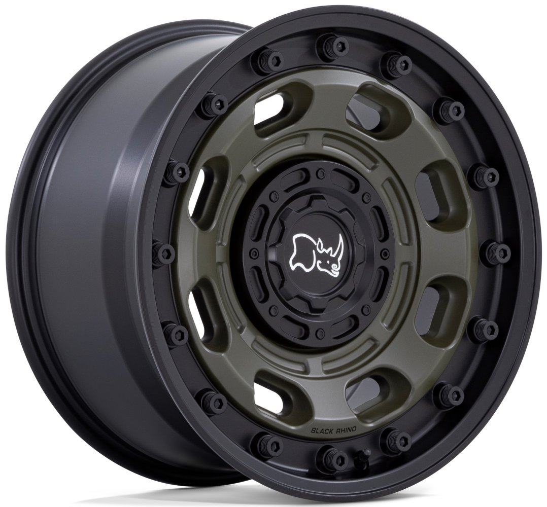 20x10 Black Rhino Atlas Olive Drab Green w/ Black Lip 6x135 6x5.5/139.7 -18mm - Flex Offroad
