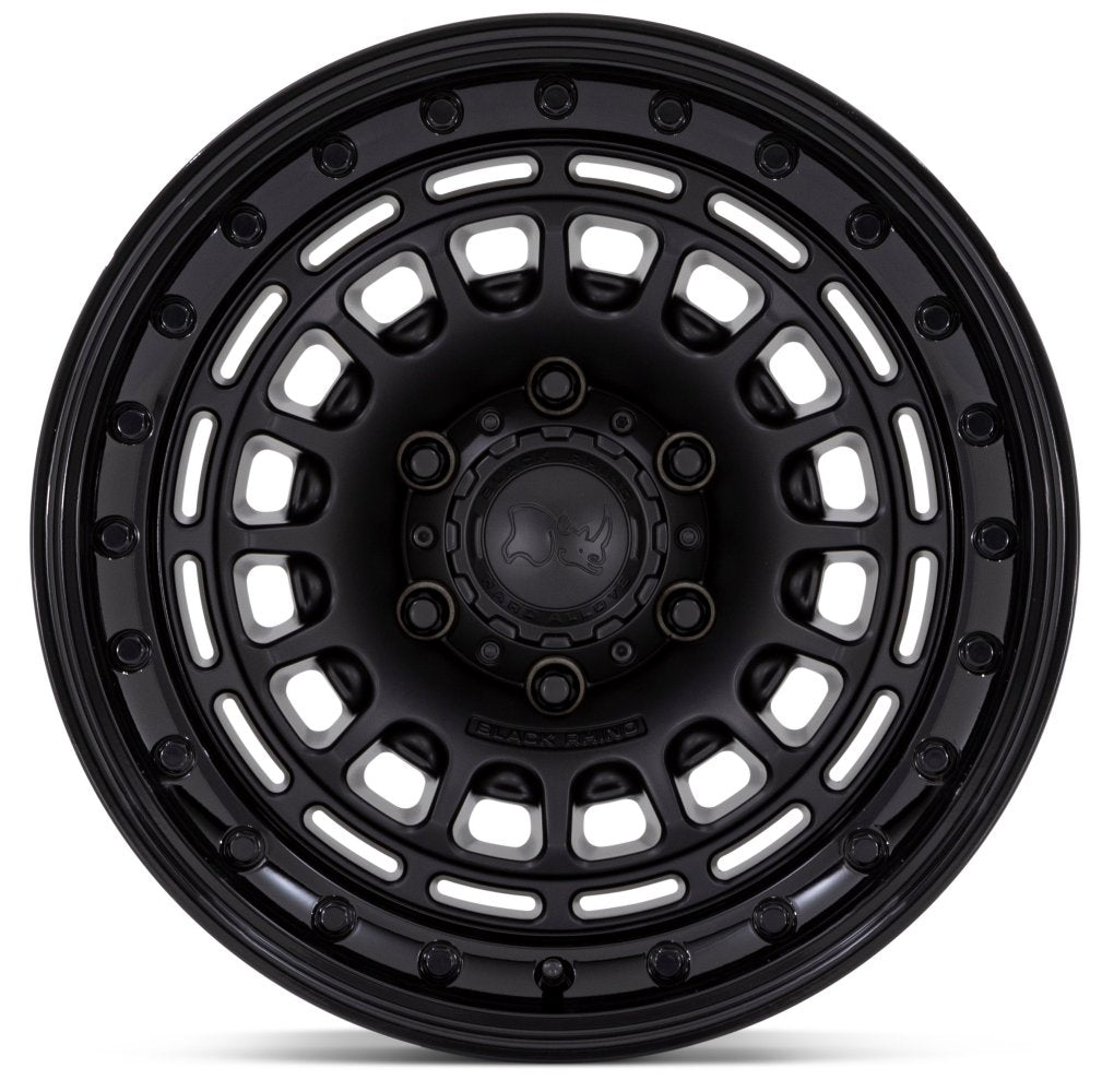 17x9 Black Rhino BR014 Sahara Matte Black w/ Gloss Black Lip 6x5.5/139.7 0mm - Flex Offroad
