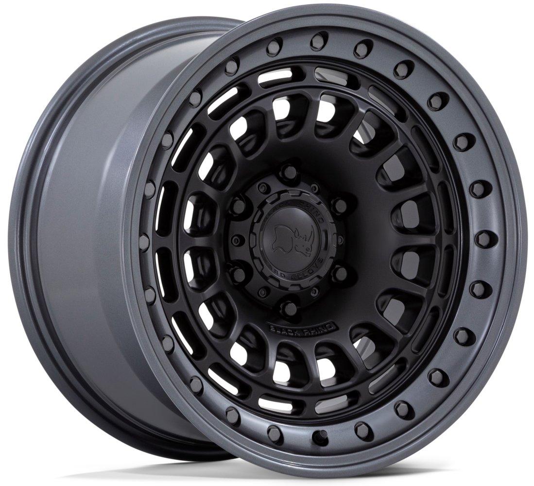 17x9 Black Rhino BR014 Sahara Matte Black w/ Gunmetal Lip 6x5.5/139.7 0mm - Flex Offroad