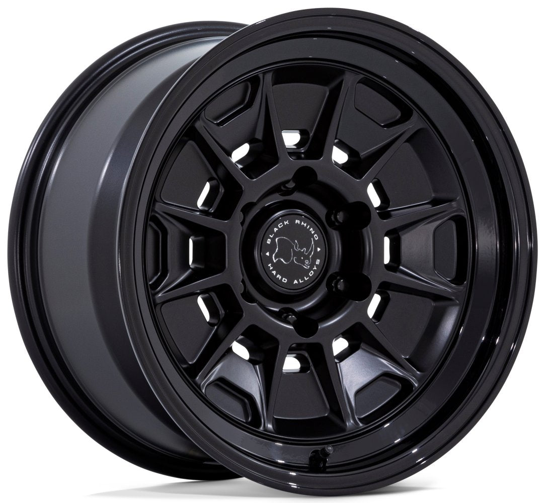 17X9 Black Rhino BR021 Mondo Matte Black w/ Gloss Black Lip 6x5.5/137.9 -38mm - Flex Offroad