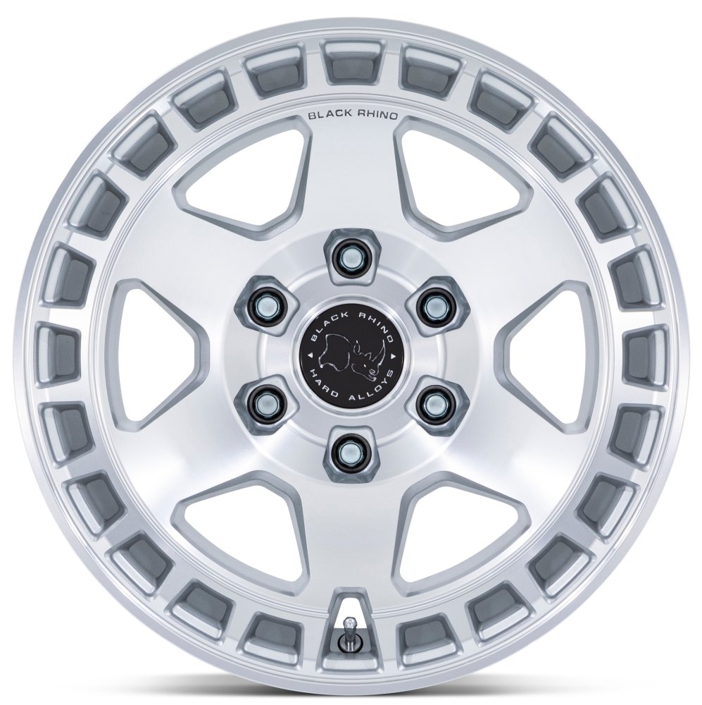 17X8.5 Black Rhino BR022 Bahari Gloss Silver Machined 5x5/127 -10mm - Flex Offroad