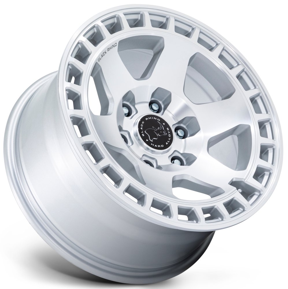 17X8.5 Black Rhino BR022 Bahari Gloss Silver Machined 5x5/127 -10mm - Flex Offroad