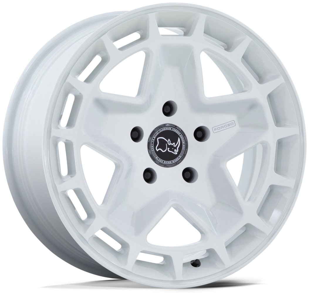 (Clearance - No Returns) 18x8 Black Rhino BR400 Corsica Gloss White (Full Forged) 5x130 20mm - Flex Offroad