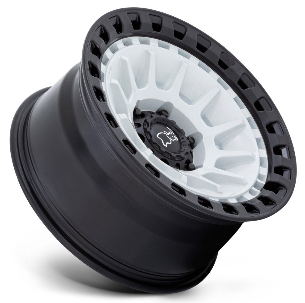 17x8.5 Black Rhino Barrage Gloss White on Matte Black 5x5/127 -10mm - Flex Offroad