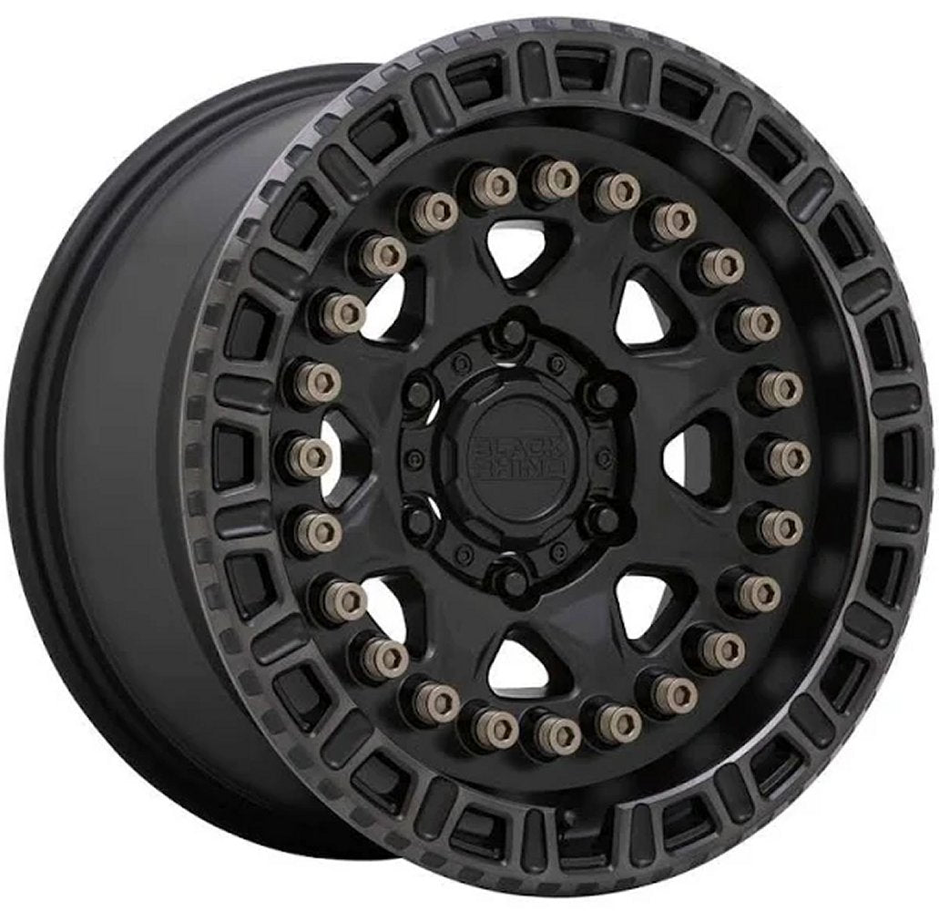 (Clearance - No Returns) 20x9 Black Rhino Carbine Matte Black w/ Machined Tinted Ring 6x120 10mm - Flex Offroad