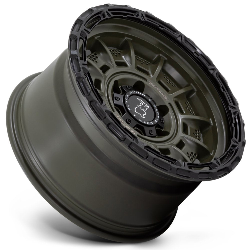 17x9 Black Rhino Legion Olive Drab Green w/ Black Lip 5x5/127 0mm - Flex Offroad