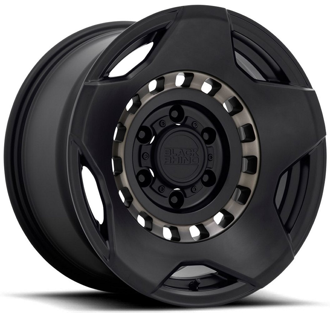 (Clearance - No Returns) 20x9 Black Rhino Muzzle Matte Black w/ Machined Tinted Ring 5x5/127 -18mm