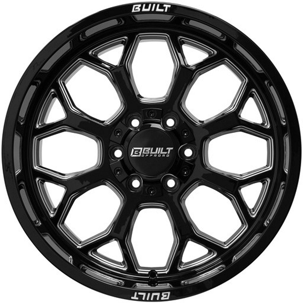 20x9 Built Off-Road BTO-1 Gloss Black Milled 6x135 6x5.5/139.7 0mm - Flex Offroad