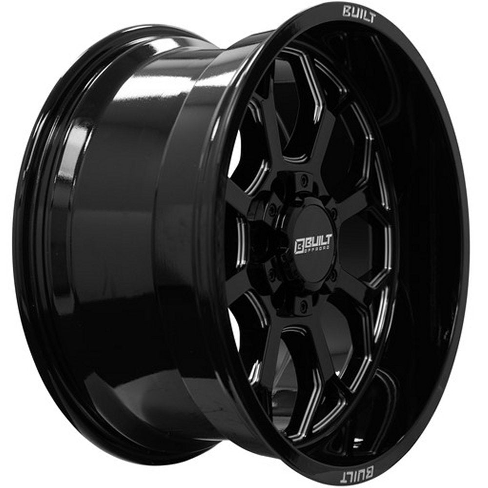 20x10 Built Off-Road BTO-1 Gloss Black Milled 8x6.5/165 -19mm